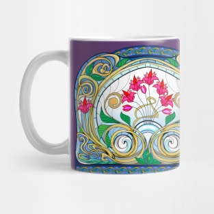 Art Nouveau stained glass window Mug